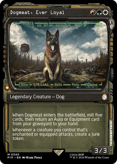 Dogmeat Ever Loyal Showcase (PIP) #340 Mythic Rare (Near Mint) Universes Beyond: Fallout Magic: The Gathering: 2024