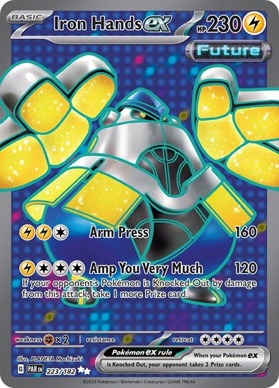 Iron Hands ex 223 182 (PAR) #223/182 Ultra Rare (Holofoil Near Mint) SV04: Paradox Rift Pokemon: 2023