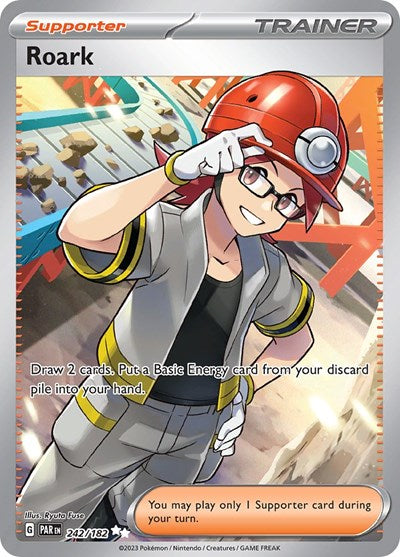 Roark 242 182 (PAR) #242/182 Ultra Rare (Holofoil Near Mint) SV04: Paradox Rift Pokemon: 2023