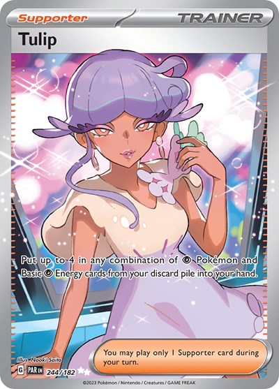 Tulip 244 182 (PAR) #244/182 Ultra Rare (Holofoil Near Mint) SV04: Paradox Rift Pokemon: 2023