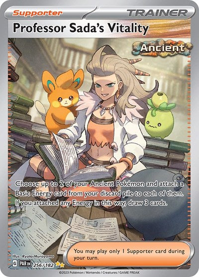 Professor Sadas Vitality 256 182 (PAR) #256/182 Special Illustration Rare (Holofoil Near Mint) SV04: Paradox Rift Pokemon: 2023