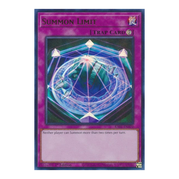 Summon Limit (UR) (RA01) #RA01-EN070 Ultra Rare (1st Edition Near Mint) 25th Anniversary Rarity Collection YuGiOh: 2023