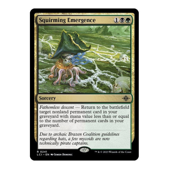 Squirming Emergence (LCI) #241 Rare (Foil Lightly Played) The Lost Caverns of Ixalan Magic: The Gathering: 2023