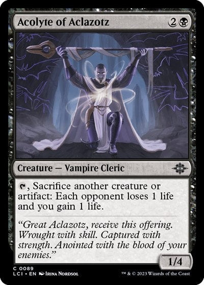 Acolyte of Aclazotz (LCI) #89 Common The Lost Caverns of Ixalan Magic: The Gathering: 2023