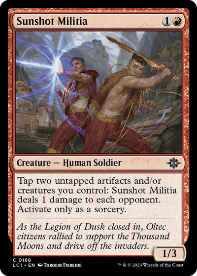 2023 Magic: The Lost Caverns of Ixalan (LCI) - Sunshot Militia (#168, Common) (Lightly Played)