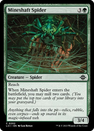 2023 Magic: The Lost Caverns of Ixalan (LCI) - Mineshaft Spider (#202, Common)