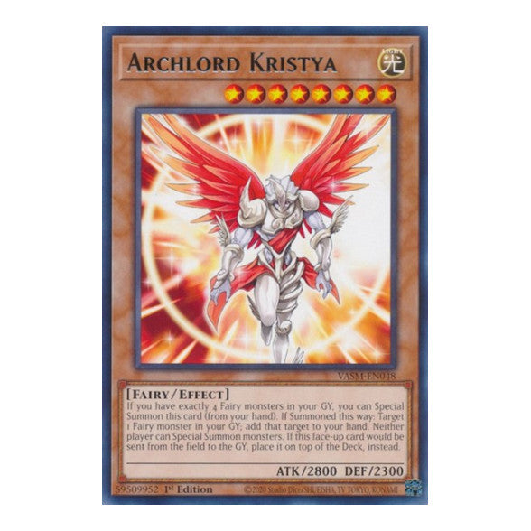 Archlord Kristya (VASM) #VASM-EN048 Rare (1st Edition Near Mint) Valiant Smashers YuGiOh: 2023