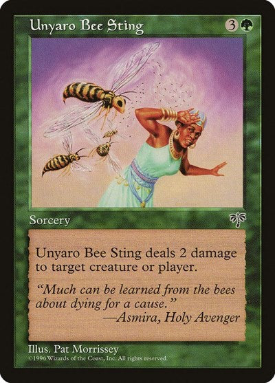 Unyaro Bee Sting (MIR) #250 Uncommon (Lightly Played) Mirage Magic: The Gathering: 1996