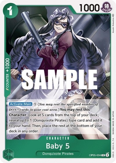 Baby 5 (034) (OP05) #OP05-034 Rare (Foil Lightly Played) Awakening of the New Era One Piece Card Game: 2023