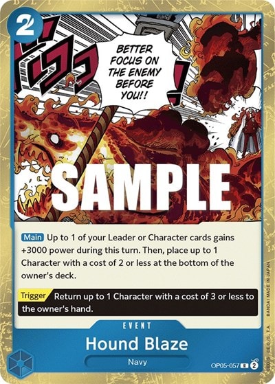 Hound Blaze (OP05) #OP05-057 Rare (Foil Lightly Played) Awakening of the New Era One Piece Card Game: 2023