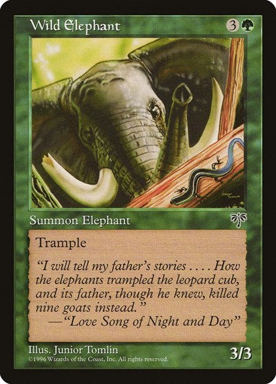 Wild Elephant (MIR) #254 Common (Lightly Played) Mirage Magic: The Gathering: 1996