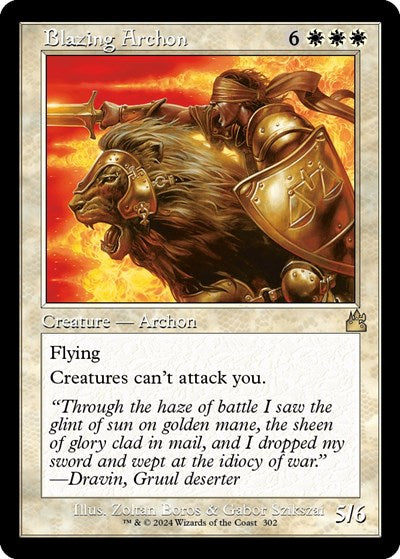 Blazing Archon Retro Frame (RVR) #302 Rare (Near Mint) Ravnica Remastered Magic: The Gathering: 2024