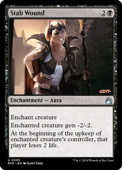 Stab Wound (RVR) #93 Uncommon (Moderately Played) Ravnica Remastered Magic: The Gathering: 2024