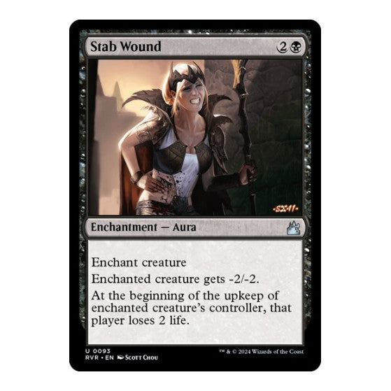 Stab Wound (RVR) #93 Uncommon (Moderately Played) Ravnica Remastered Magic: The Gathering: 2024