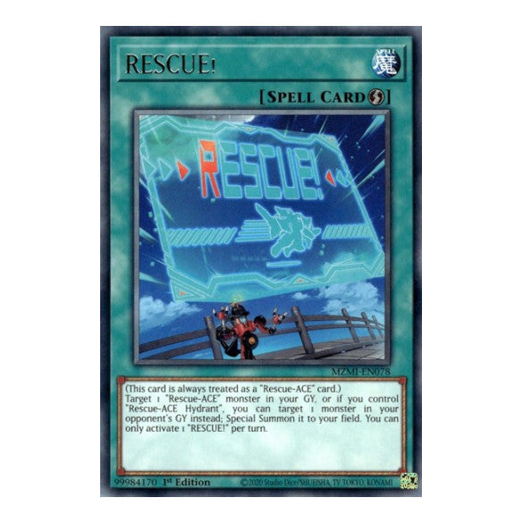 RESCUE! (MZMI) #MZMI-EN078 Rare (1st Edition Near Mint) Maze of Millennia YuGiOh: 2024