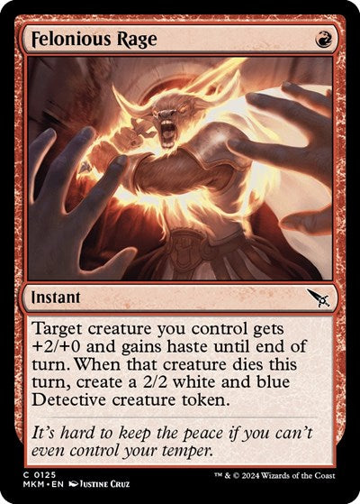 Felonious Rage (MKM) #125 Common (Lightly Played) Murders at Karlov Manor Magic: The Gathering: 2024