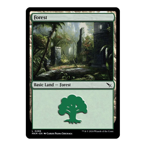 Forest 0286 (MKM) #286 Land (Foil Lightly Played) Murders at Karlov Manor Magic: The Gathering: 2024