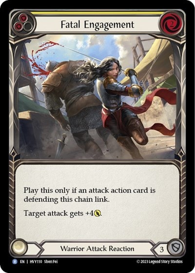 fatal engagement yellow (HVY) #HVY110 Rare (Lightly Played) Heavy Hitters Flesh and Blood TCG: 2024