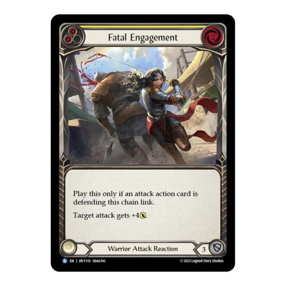 Fatal Engagement (Yellow) (HVY) #HVY110 Rare (Lightly Played) Heavy Hitters Flesh and Blood TCG: 2024
