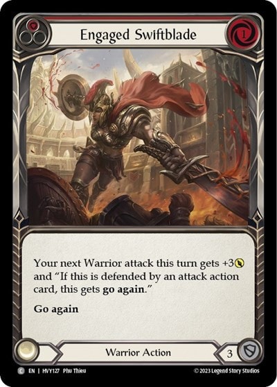 engaged swiftblade red (HVY) #HVY127 Common (Lightly Played) Heavy Hitters Flesh and Blood TCG: 2024
