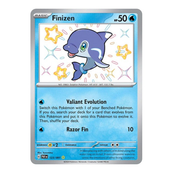 Finizen (PAF) #123/091 Shiny Rare (Holofoil Near Mint) SV: Paldean Fates Pokemon: 2024