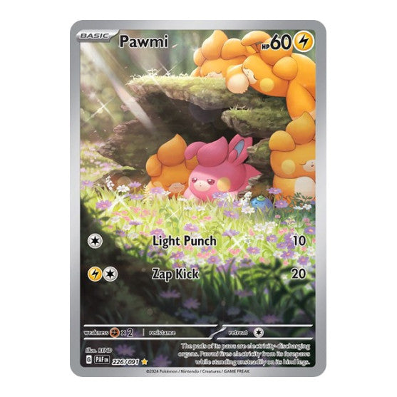 Pawmi 226 091 (PAF) #226/091 Illustration Rare (Holofoil Near Mint) SV: Paldean Fates Pokemon: 2024