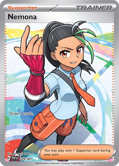 Nemona 229 091 (PAF) #229/091 Ultra Rare (Holofoil Near Mint) SV: Paldean Fates Pokemon: 2024