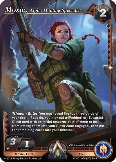 Moxie, Alpha Hunting Specialist (KS AC1) #KS AC1-006 Uncommon (Near Mint) The Awakening (Kickstarter) Alpha Clash: 2023