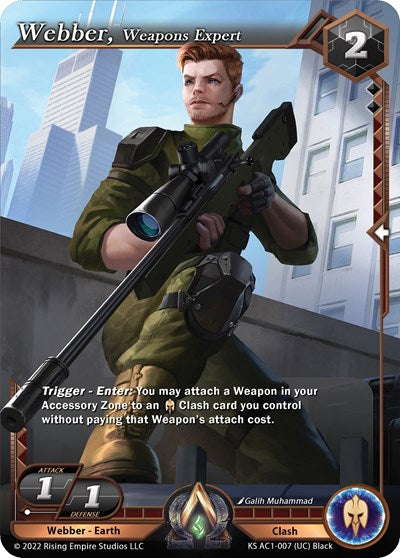 Webber, Weapons Expert (KS AC1) #KS AC1-007 Uncommon (Near Mint) The Awakening (Kickstarter) Alpha Clash: 2023