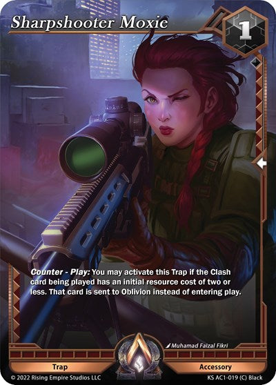 Sharpshooter Moxie (KS AC1) #KS AC1-019 Common (Near Mint) The Awakening (Kickstarter) Alpha Clash: 2023