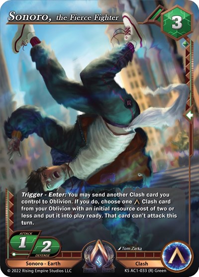 Sonoro, the Fierce Fighter (KS AC1) #KS AC1-033 Rare (Near Mint) The Awakening (Kickstarter) Alpha Clash: 2023
