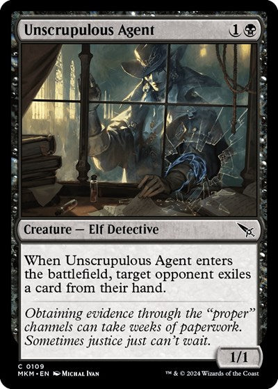 Unscrupulous Agent (MKM) #109 Common (Lightly Played) Murders at Karlov Manor Magic: The Gathering: 2024