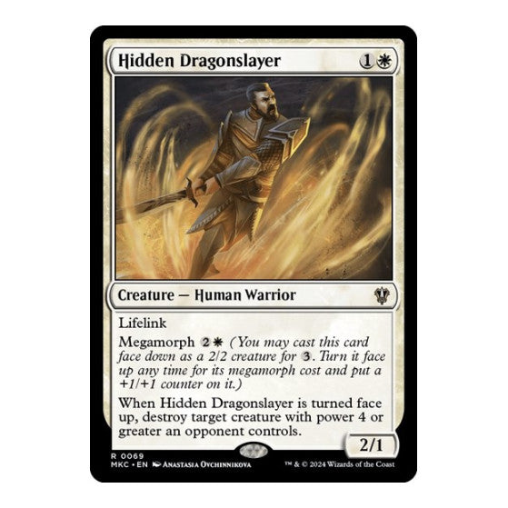 Hidden Dragonslayer (MKC) #69 Rare (Damaged) Commander: Murders at Karlov Manor Magic: The Gathering: 2024