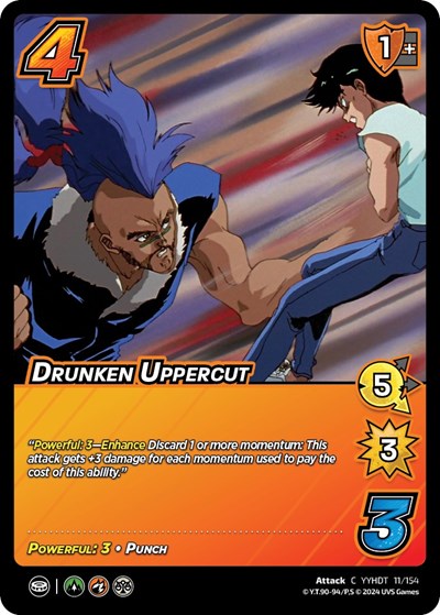 Drunken Uppercut (YDT) #11/154 Common (Lightly Played) Yu Yu Hakusho: Dark Tournament UniVersus: 2024