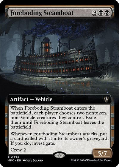 Foreboding Steamboat Extended Art (MKC) #338 Rare (Lightly Played) Commander: Murders at Karlov Manor Magic: The Gathering: 2024