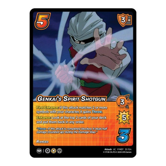 Genkai's Spirit Shotgun (YDT) #31/154 Uncommon (Lightly Played) Yu Yu Hakusho: Dark Tournament UniVersus: 2024