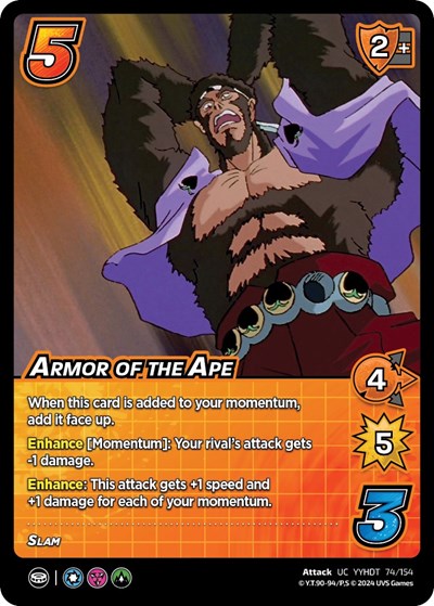 Armor of the Ape (YDT) #74/154 Uncommon (Lightly Played) Yu Yu Hakusho: Dark Tournament UniVersus: 2024