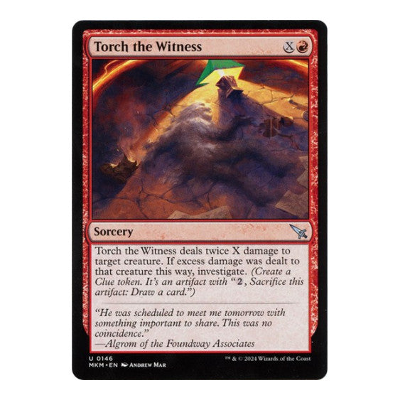 Torch the Witness b (MKM) #146 Uncommon (Lightly Played) Murders at Karlov Manor Magic: The Gathering: 2024