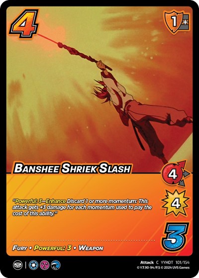 Banshee Shriek Slash (YDT) #101/154 Common (Lightly Played) Yu Yu Hakusho: Dark Tournament UniVersus: 2024