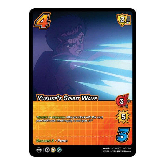 Yusuke's Spirit Wave (YDT) #140/154 Uncommon (Lightly Played) Yu Yu Hakusho: Dark Tournament UniVersus: 2024