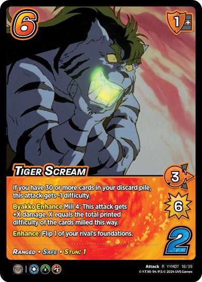 Tiger Scream (Time Shifted) (YDT) #18/39 Rare (Lightly Played) Yu Yu Hakusho: Dark Tournament UniVersus: 2024