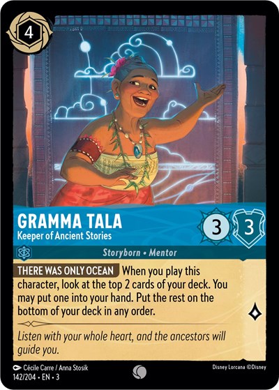 Gramma Tala - Keeper of Ancient Stories (3) #142/204 Common (Near Mint) Into the Inklands Disney Lorcana: 2024