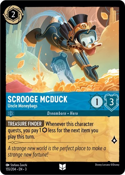 Scrooge McDuck - Uncle Moneybags (3) #155/204 Uncommon (Near Mint) Into the Inklands Disney Lorcana: 2024