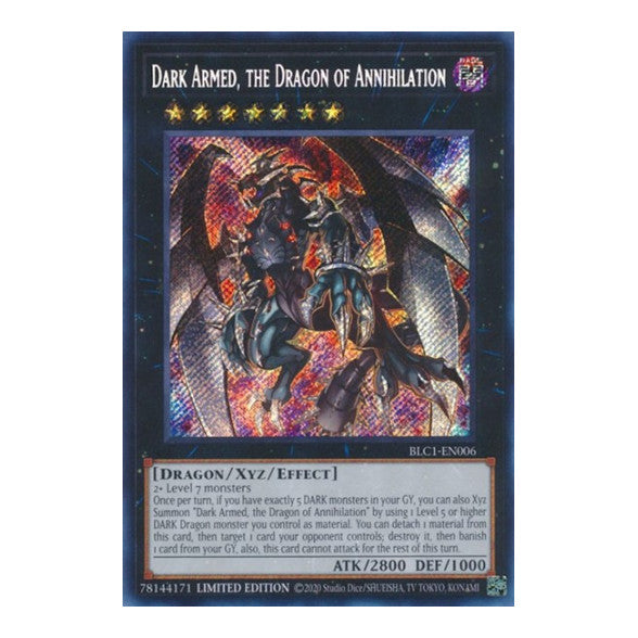Dark Armed, the Dragon of Annihilation (BLC1) #BLC1-EN006 Secret Rare (Limited Lightly Played) Battles of Legend: Chapter 1 YuGiOh: 2024