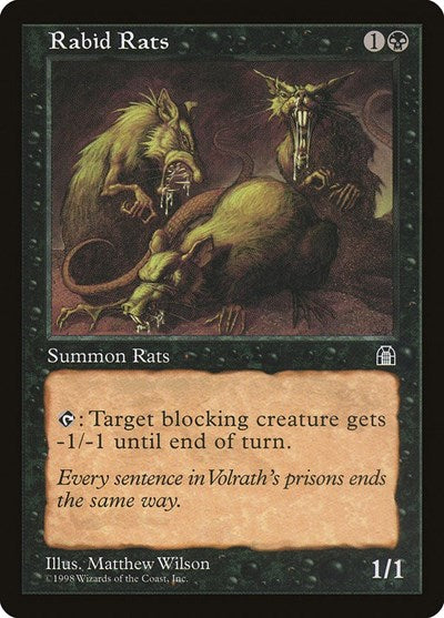 Rabid Rats (STH) #67 Common (Moderately Played) Stronghold Magic: The Gathering: 1998