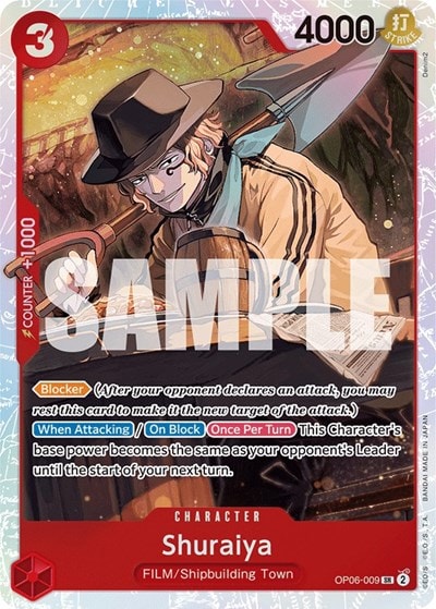 Shuraiya (OP06) #OP06-009 Super Rare (Foil Lightly Played) Wings of the Captain One Piece Card Game: 2024