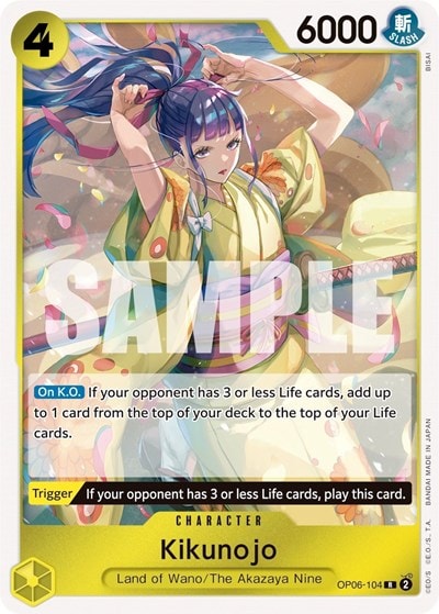 Kikunojo (OP06) #OP06-104 Rare (Foil Lightly Played) Wings of the Captain One Piece Card Game: 2024