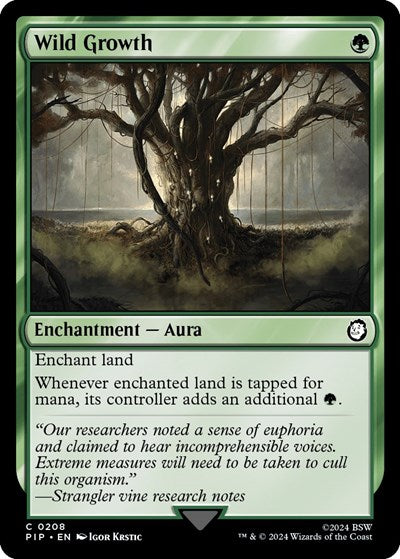 Wild Growth (PIP) #208 Common (Lightly Played) Universes Beyond: Fallout Magic: The Gathering: 2024