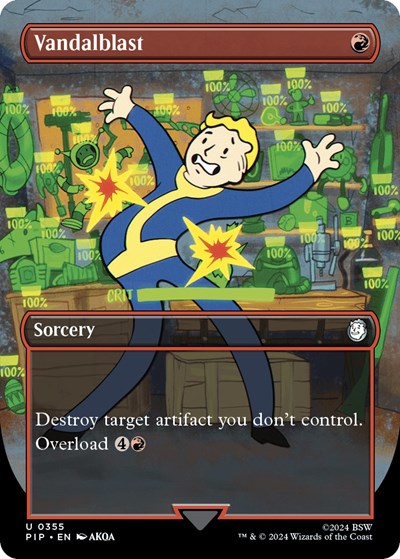 Vandalblast Borderless (PIP) #355 Uncommon (Foil Near Mint) Universes Beyond: Fallout Magic: The Gathering: 2024