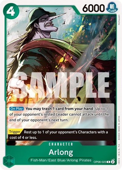 Arlong (OP06) #OP06-023 Rare (Foil Lightly Played) Wings of the Captain One Piece Card Game: 2024